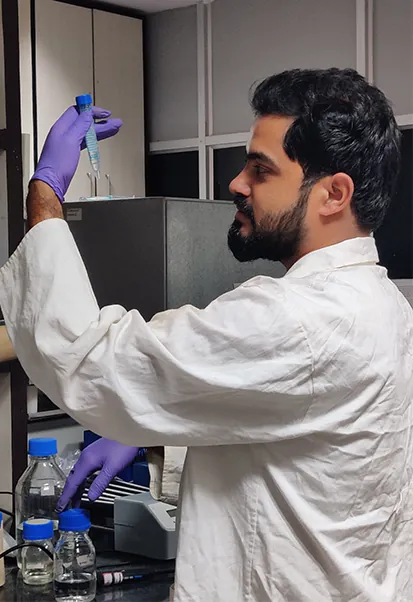 Dr. Atul Kumar Ojha in the laboratory